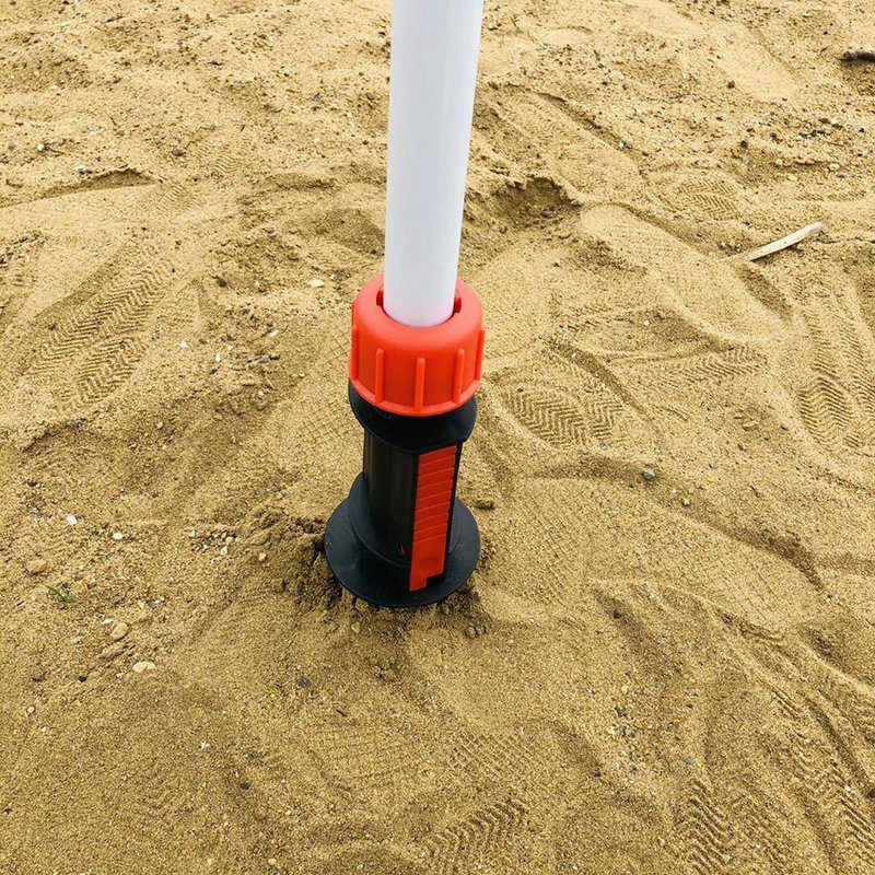 2X الشاطئ مظلة مرساة توضع في الرمال في الهواء الطلق التخييم العشب اوجير دوامة حامل تخزين حامل الثقيلة الباحة الحديقة حديقة المنزل