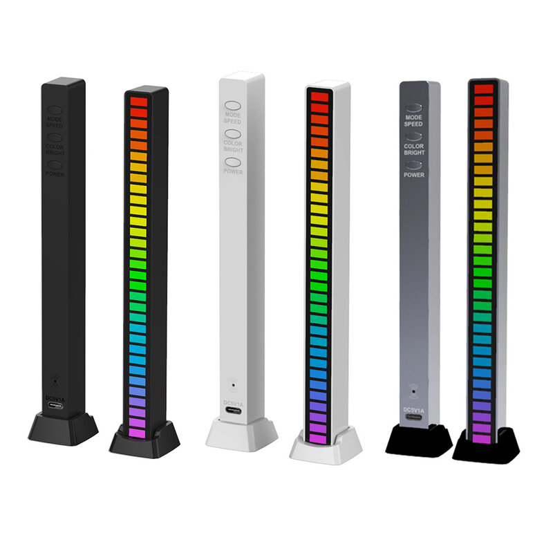 18 ألوان مصباح USB/قابلة للشحن 32 LED 8 طرق ديناميكية ضوء التحكم في الصوت ضوء صوت الكمبيوتر التقاط إيقاع قطاع الخفيفة