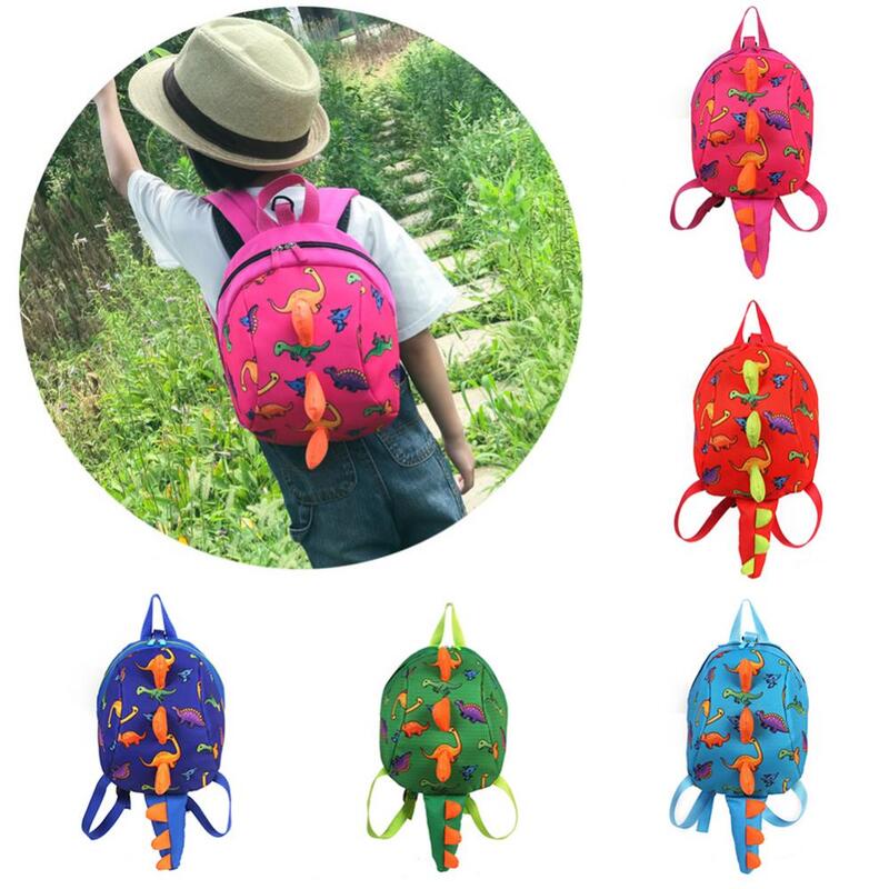 Backpack Children Anti-lost School Bag Lovely Dinosaur Kindergarten with Leash
