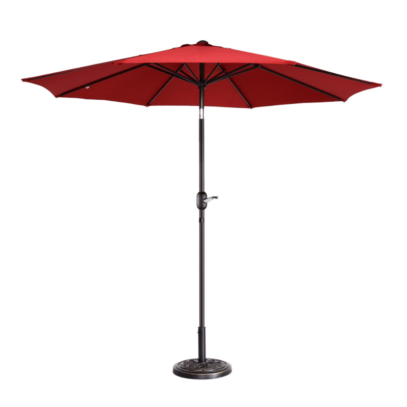 Villacera 9 'مظلة فناء في الهواء الطلق مع 8 الأضلاع ، القطب الألومنيوم والإمالة السيارات ، تتلاشى مقاومة السوق مظلة ، الأحمر