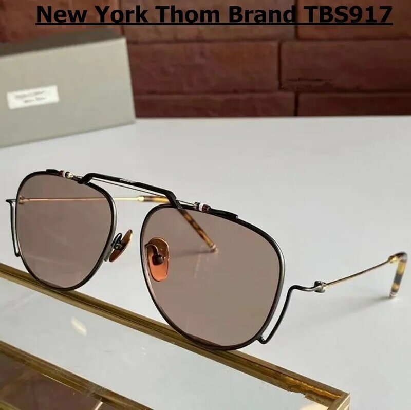 Thom العلامة التجارية الرجال الطيار النظارات الشمسية سبائك التيتانيوم نظارات شمسية النساء وصفة طبية نظارات قصر النظر TBS917 مع الصندوق الأصلي