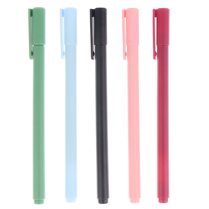 تسجيل القلم هلام القلم 0.5 مللي متر الملء السلس الحبر الكتابة دائم توقيع القلم 5 ألوان خمر اللون ماكارونس أقلام طقم هدايا #6