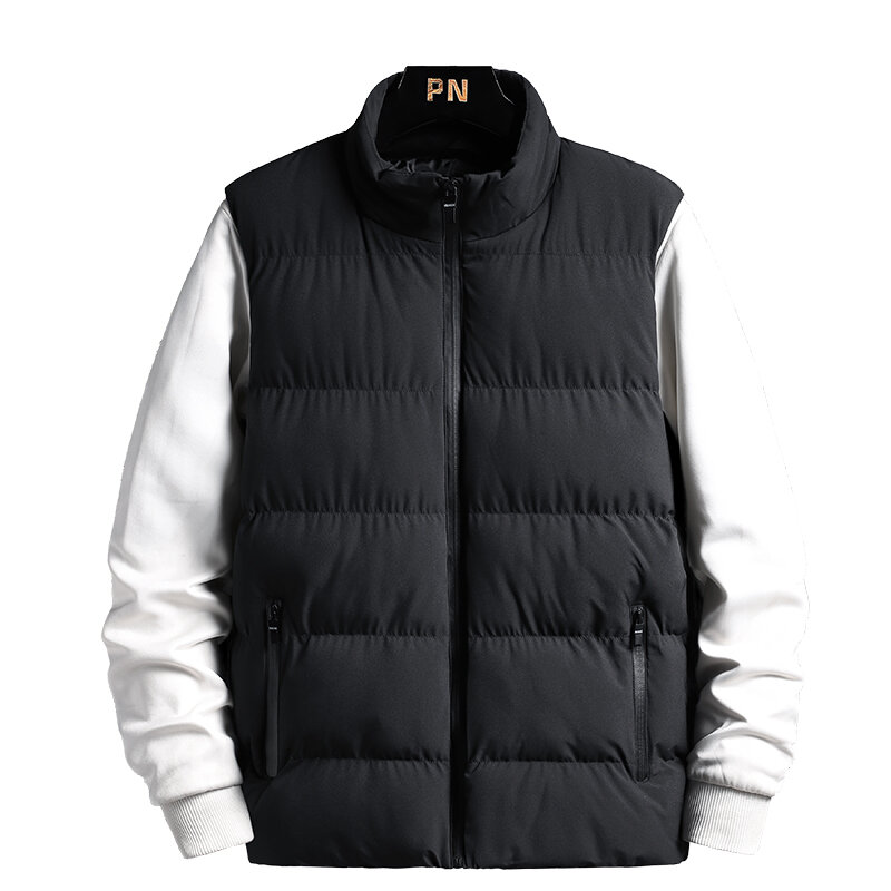2023 New Men's Cotton Vest Fashion Solid Casual Warm Tank Top Coat Large M-5XL