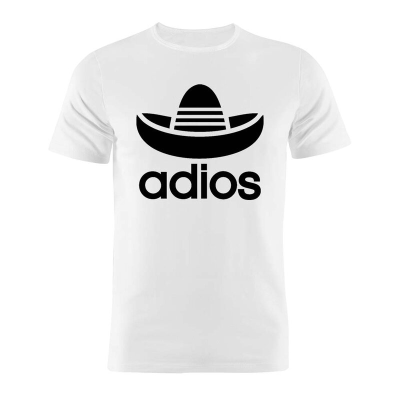 الصيف تي شيرت رجالي متعة Adios3DT قميص أبيض وأسود متعدد الألوان الطباعة المتضخم البلوز تي شيرت