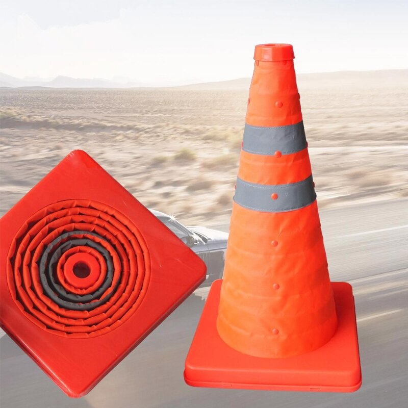42 سنتيمتر قابلة للطي تحذير السلامة على الطرق علامة المرور مخروط برتقالي عاكس