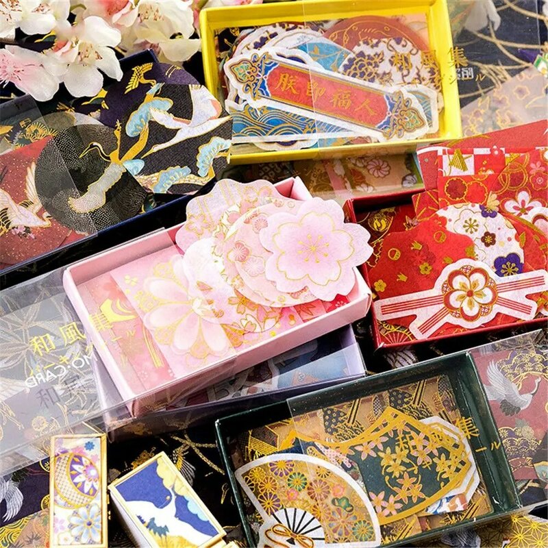 45 قطعة/صندوق النمط الصيني الذهب احباط ملصقات لتقوم بها بنفسك سكرابوكينغ دفتر مجلة الديكور الذاتي لاصق ختم التسمية