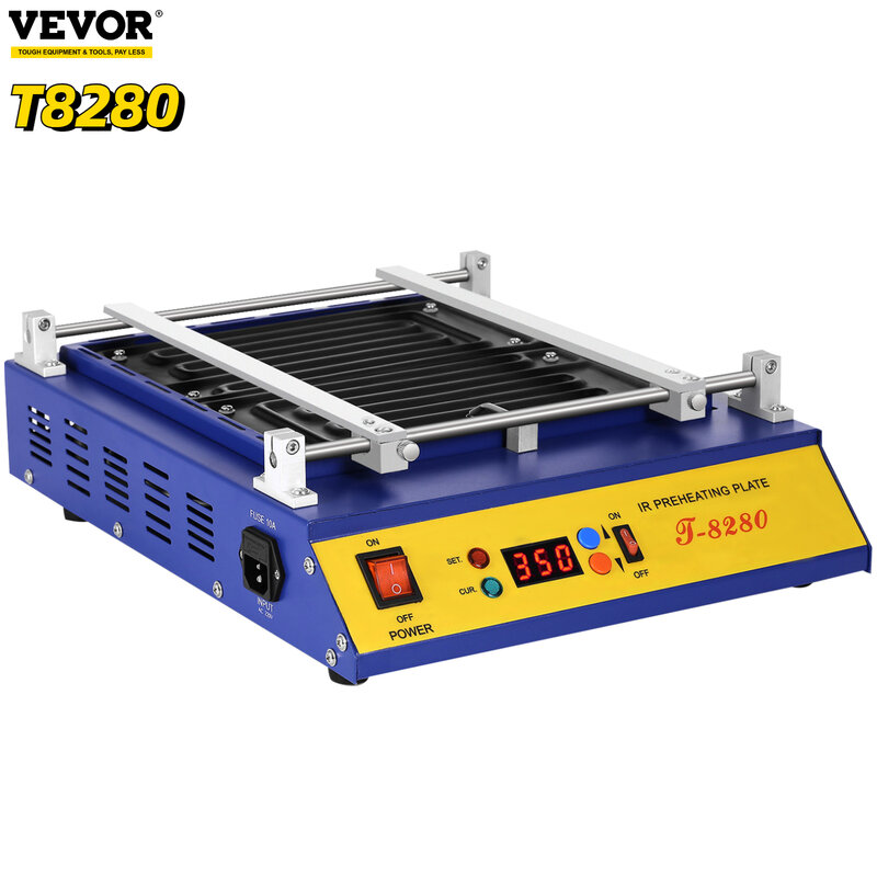 VEVOR T8280 لوحة دارات مطبوعة التسخين الساخن 0-450 ℃ مئوية لحام إصلاح بغا محطة لحام إعادة العمل 1600 واط IR التسخين فرن