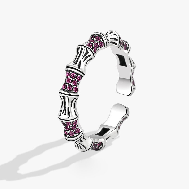 925 فضة تصميم فريد ملون الأزرق حجر خاتم للنساء مجوهرات الاصبع قابل للتعديل فتح الدائري للحزب هدية عيد