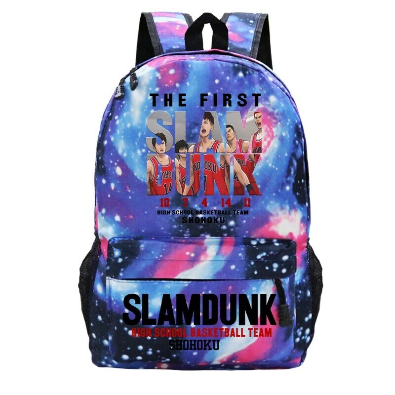 حقيبة الكتفين من Slam Dunk أنيمي Bakcpack حقيبة الكتفين روكاوا للطلاب أول SlamDunk Bookbag حقيبة ظهر عادية على ظهره في سن المراهقة مانغا