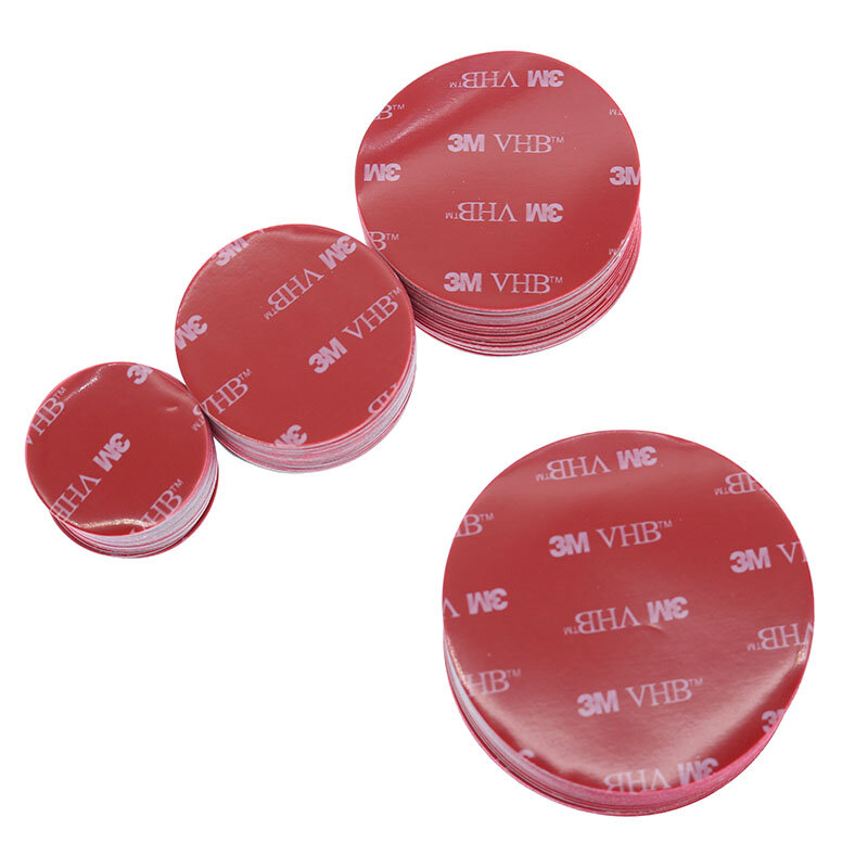 20 قطعة الأحمر جولة VHB الشريط على الوجهين قوي لزجة رمادي البلاستيك القرطاسية للماء قطرها 30/40/50/60 مللي متر X سمك 0.8 مللي متر