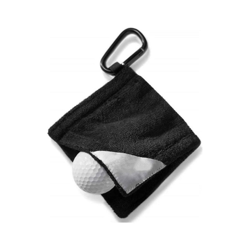 ستوكات كرة جولف تنظيف منشفة مع حلقة تسلق هوك امتصاص الماء نظيفة نادي الغولف رئيس مسح القماش الأنظف 14x14cm