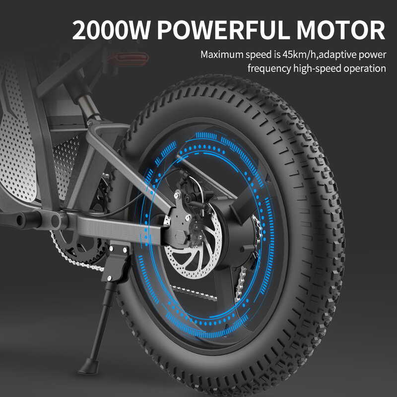 دراجة كهربائية X20 بإطار عريض 20 بوصة للطرق الوعرة دراجة كهربائية جبلية قوية بقدرة 2000 وات 48 فولت 30 أمبير للبالغين دراجة كهربائية جبلية UL