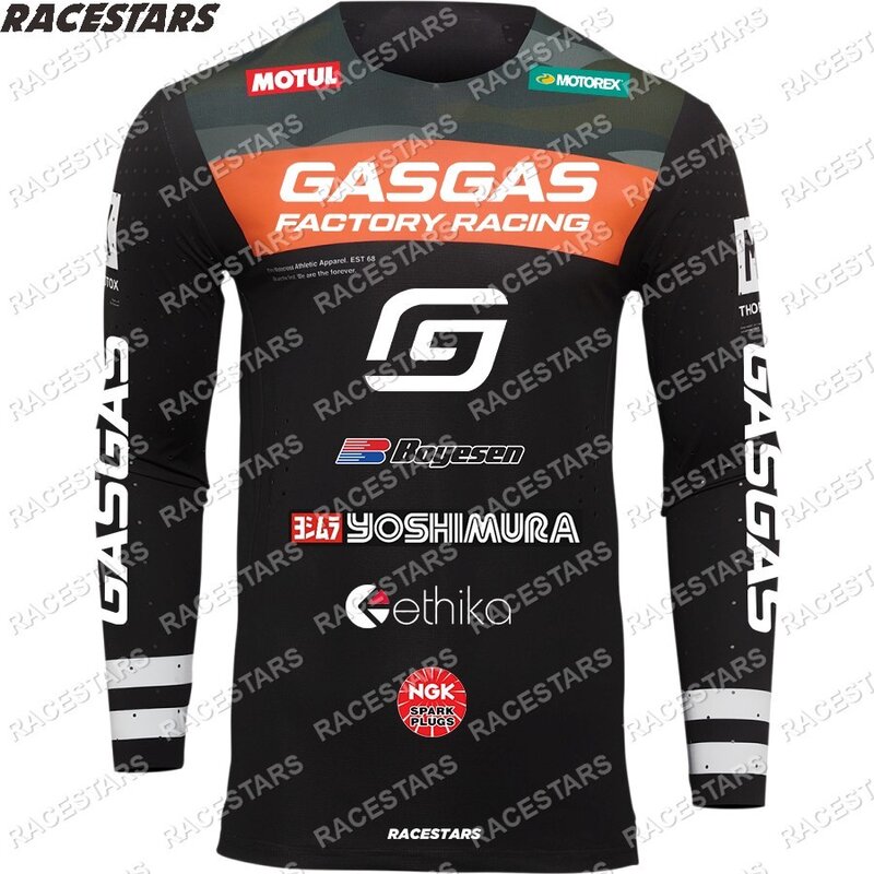 ملابس جيرسي للسباق الإنحدار من GASGAS موضة 2023 ، ملابس لركوب الدراجات الجبلية ، دراجة جبلية ، دراجة جبلية سريعة الجفاف