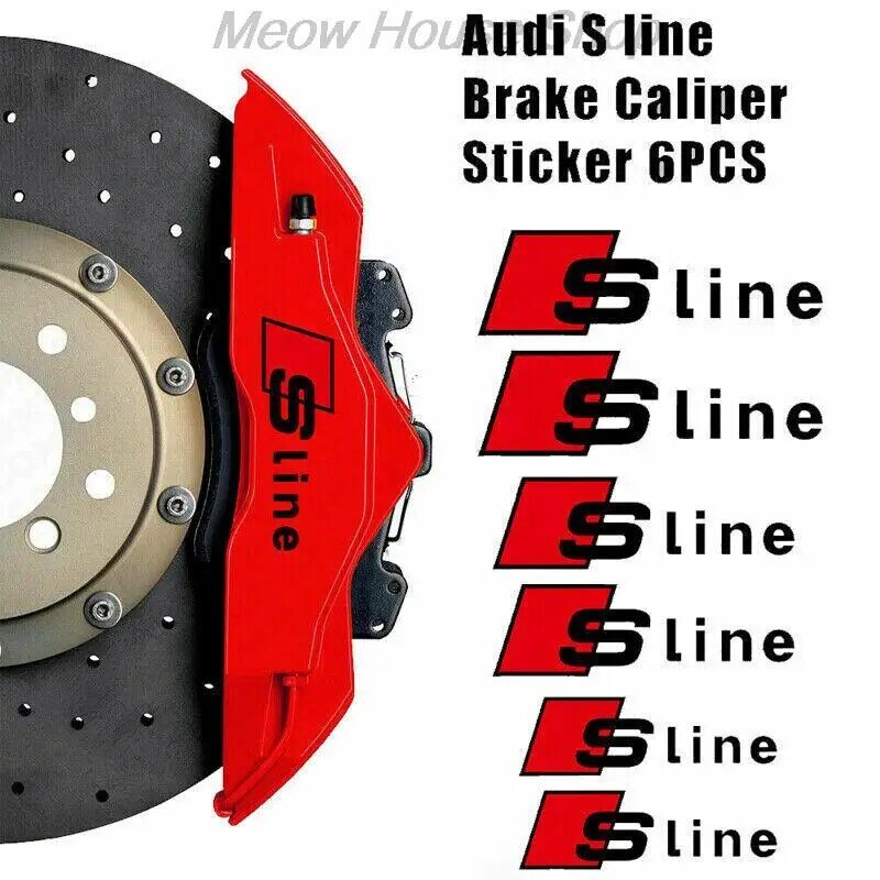 Audi car caliper sticker high temperature sticker suitable for S line Audi car decoration sticker Misjiangsss store