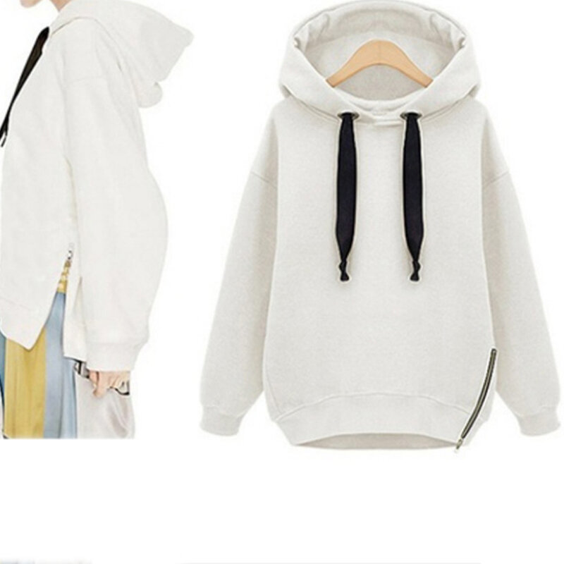 Sweatshirts Women White Women's Gown With A Hood Hoodies Ladies Long Sleeve Casual Hooded Pullover Clothes Sweatshirt