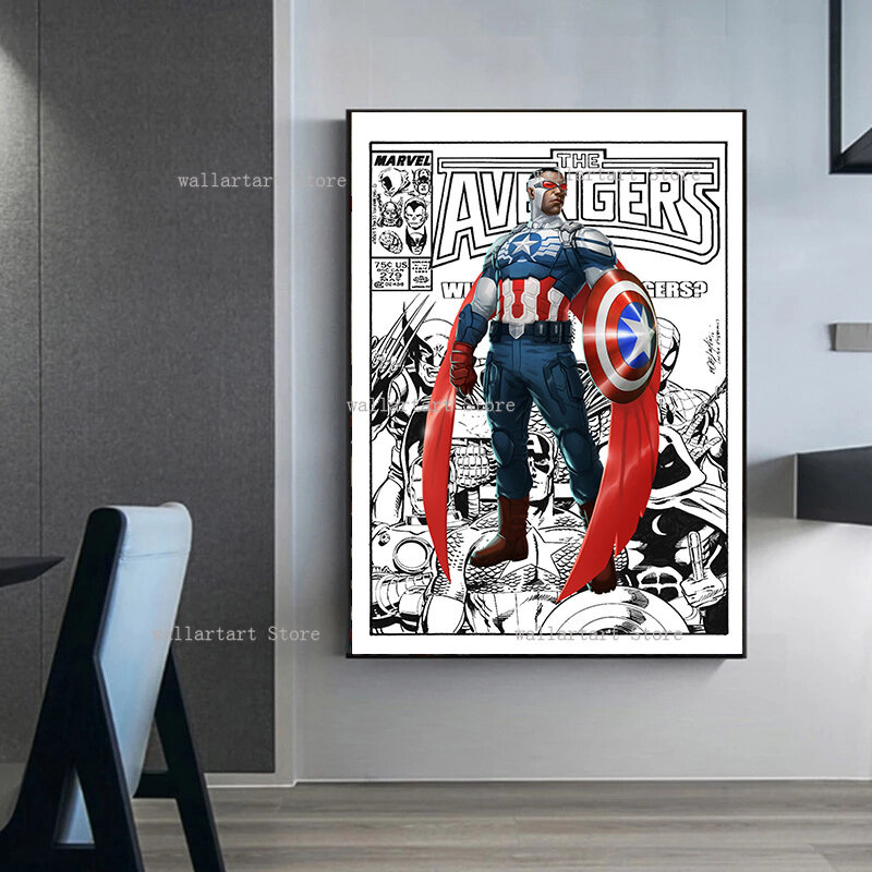 Marvel Comic Spiderman Iron Man Captain America Posters Superhero Canvas Painting Wall Art  Home Decor Living Room Decor