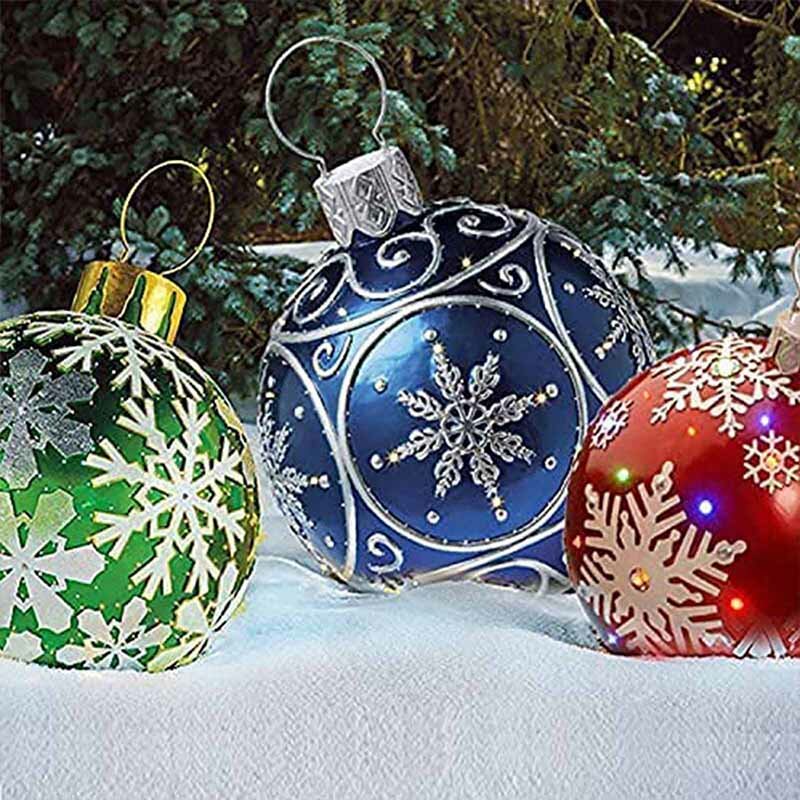 في الهواء الطلق عيد الميلاد البلاستيكية نفخ زينت الكرة ، العملاق عيد الميلاد نفخ الكرة زينة شجرة عيد الميلاد