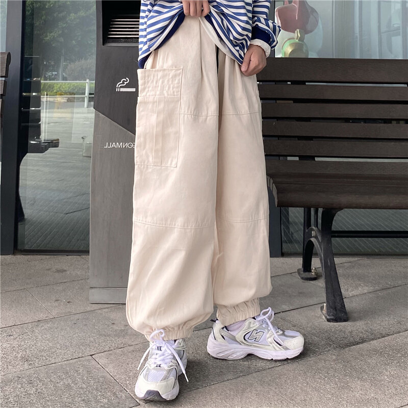 اليابانية Y2K المظلة السراويل النساء الهبي الشارع جيوب كبيرة الحجم البضائع بنطلون Harajuku Techwear واسعة بنطلونات Egirl نمط