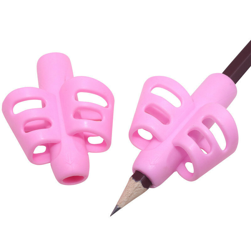 50 قطعة حامل قلم الكتابة أقلام للأطفال لتعلم الممارسة هلام السيليكا القلم مساعدة القلم عقد الموقف مصحح الطلاب