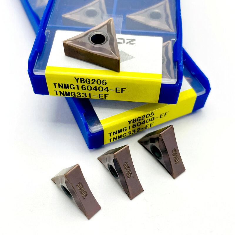 10 قطعة السكاكين TNMG160404-EF TNMG160408-EF YBG205 كربيد السكاكين إدراج ل الفولاذ المقاوم للصدأ tnmg160408-ef