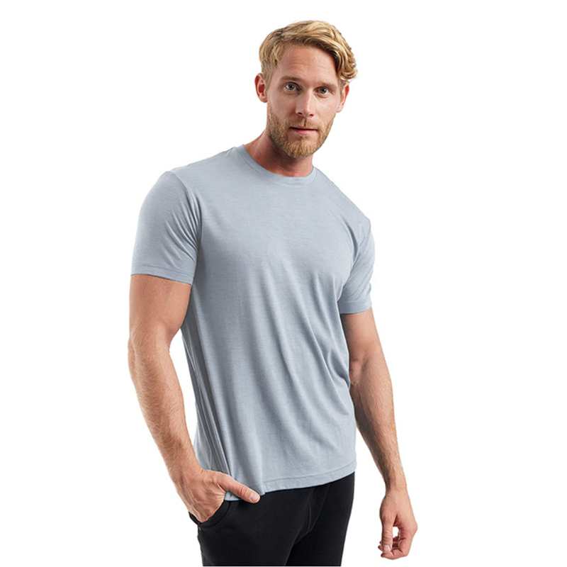 100% رقيق ميرينو الصوف تي شيرت الرجال طبقة قاعدة قميص فتل تنفس سريعة الجافة المضادة للرائحة لا حكة USA حجم