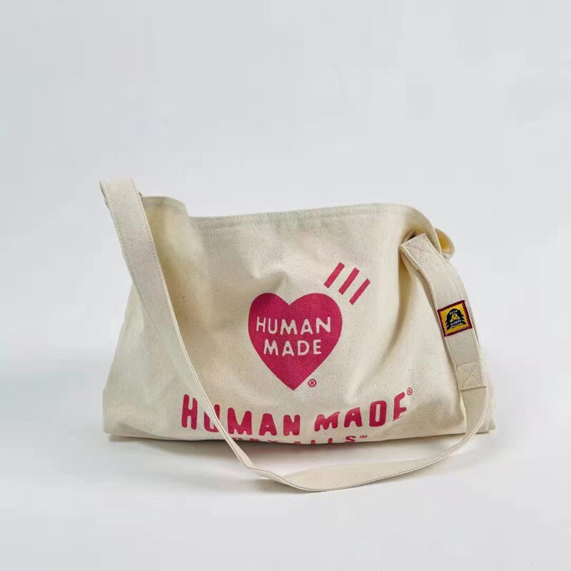 مصنوعة الإنسان أكياس قماش أحمر القلب شعار أكياس الرجال النساء 1:1 جودة عالية أربعة مواسم الخصر أكياس الإنسان صنع حقيبة يد النمط الياباني