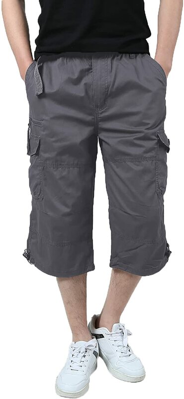 طول الركبة البضائع السراويل الرجال الصيف القطن عادية متعددة جيوب المؤخرات اقتصاص بنطال قصير تحت الركبة السراويل للرجال