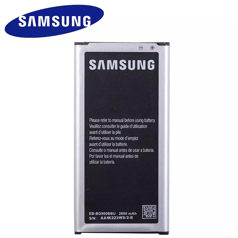 البطارية الأصلية لسامسونج غالاكسي S5 EB-BG900BBC NFC EB-BG900BBE s5 G900S G900F G9008V 9006v 9008W 9006W 2800mah Batteria