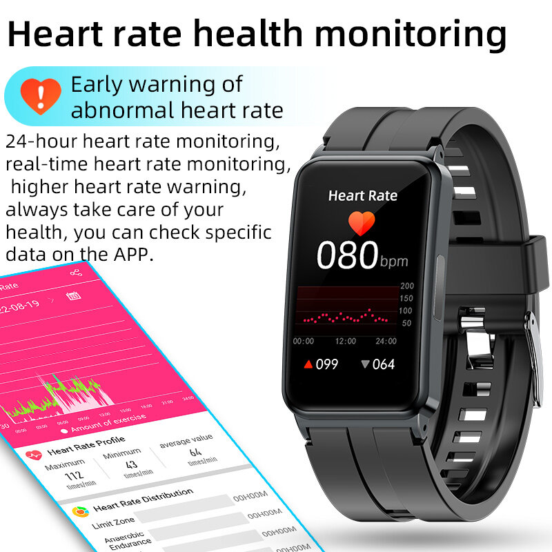 UGUMO الرجال النساء الدم الجلوكوز السكر سوار ذكي ECG HRV درجة حرارة الجسم رصد معدل ضربات القلب اللياقة البدنية Smartwatch #3