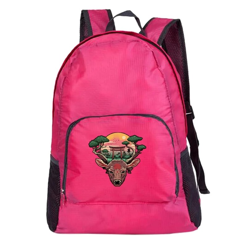 Lightweight Portable Travel Hiking Foldable Backpack Ultralight Outdoor Pack Japan Print Pink Backpack Folding Bag for Women Men #6