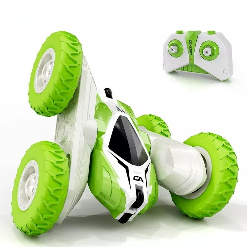 أخضر صغير RC سيارات حيلة سيارة لعبة ، 2.4GHz سيارة التحكم عن بعد مزدوجة الوجهين تقلب 360 درجة الدورية المركبات ، لعب هدايا للأطفال #1