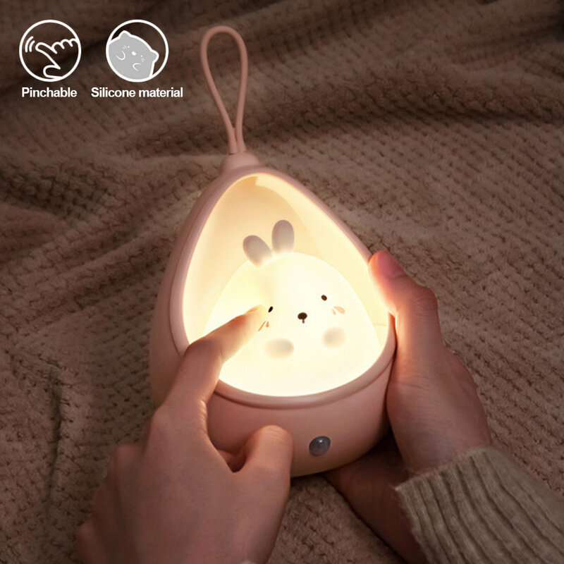 الذكية مستشعر حركة ليد ضوء الليل USB قابلة للشحن لطيف الحيوان Led مصباح هدايا للأطفال أطفال غرفة نوم سيليكون الجدار أضواء