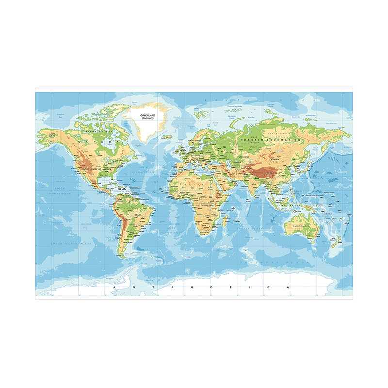 84x59cm Map Theme Background Cloth Prints for School Office Home Supplies and Classic Edition World Map of The World Posters #2