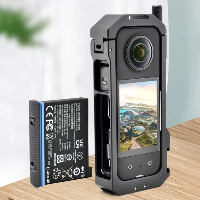 ل Insta360 ONE-X3 قفص معدني فيديو واقية إطار الموسعة مع 1/4 المسمار الأحذية الباردة 360 ° كاميرا فيديو اكسسوارات أطقم
