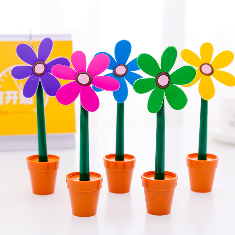 1 Pcs Stationery Cute Kawaii Potted plants Sunflower Ballpoint Pen Office School Supply Novel Creative Gift Funny