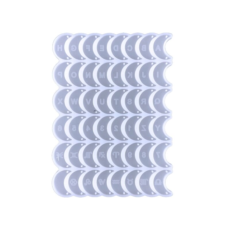 كريسنتس القمر قالب من السيليكون مع رقم الرسالة نمط القمر سحر الراتنج الحرفية