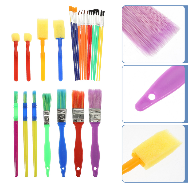 1 Set of Colored Drawing Brushes Oil Painting Supplies Gouache Paint Brushes #1