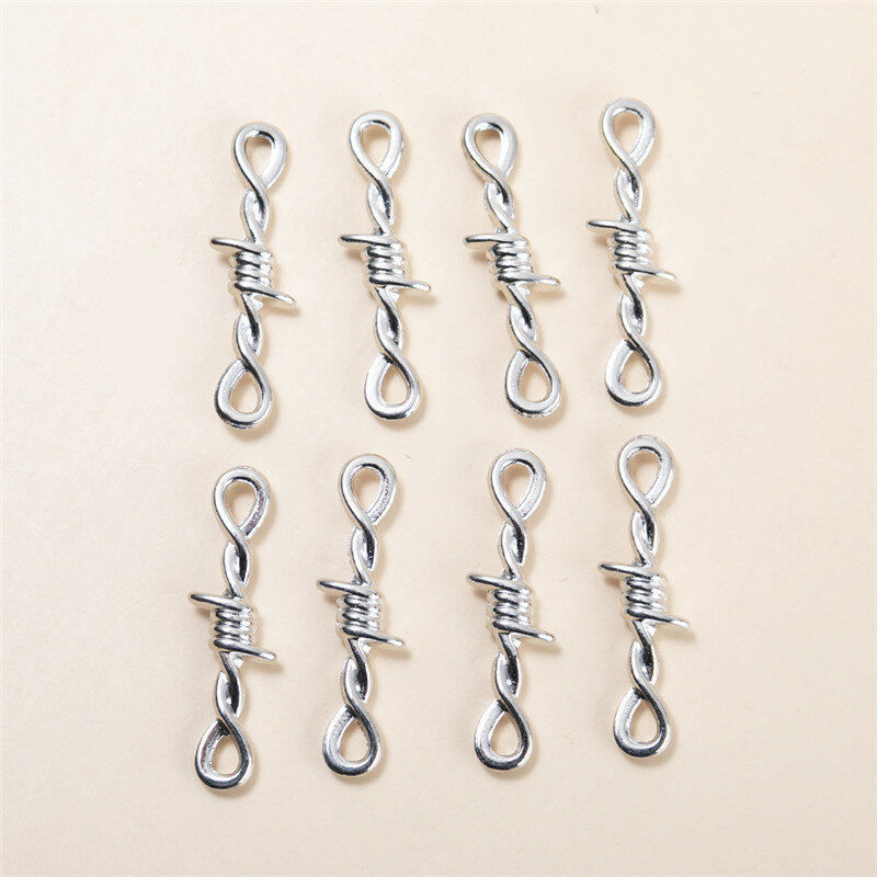 20pcs/lot Silver Color Rope Alloy Connector Charms Pendant DIY Necklace Earrings for Jewelry Making Findings