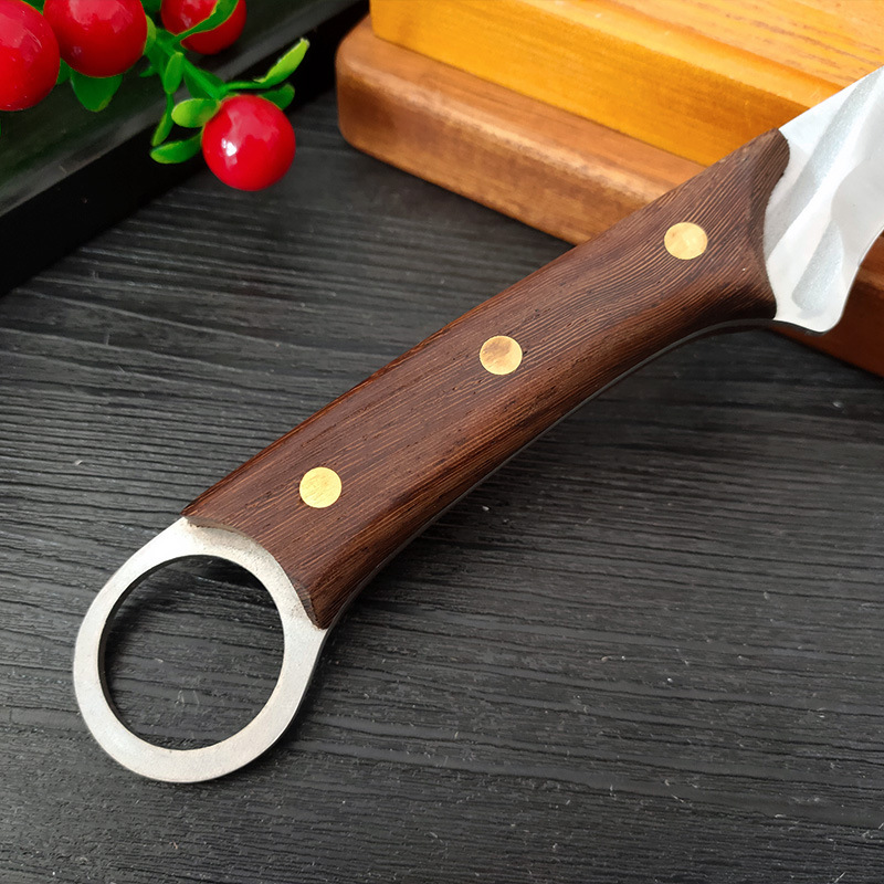 سكين مطبخ مزورة من Boning 5Cr15Mov مصنوع من الفولاذ المقاوم للصدأ سكين سمك اللحوم الساطور سكين جزار محترف للشيف مع غطاء