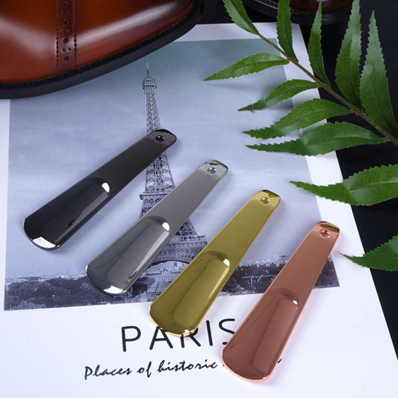 Zinc Alloy Shoehorn Pure Color Metal Material Portable Arc Fit Home Simple Design High Quality Smooth Shoehorns