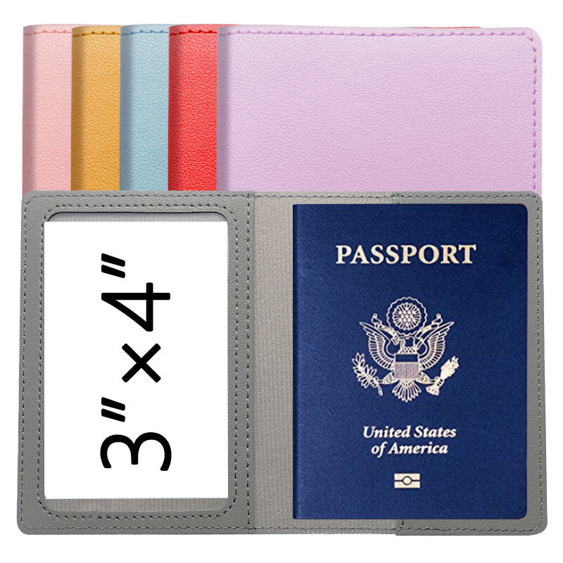 1 قطعة غطاء جواز سفر للجنسين حافظة بطاقات حامل موضة جديدة حامل جواز سفر PU