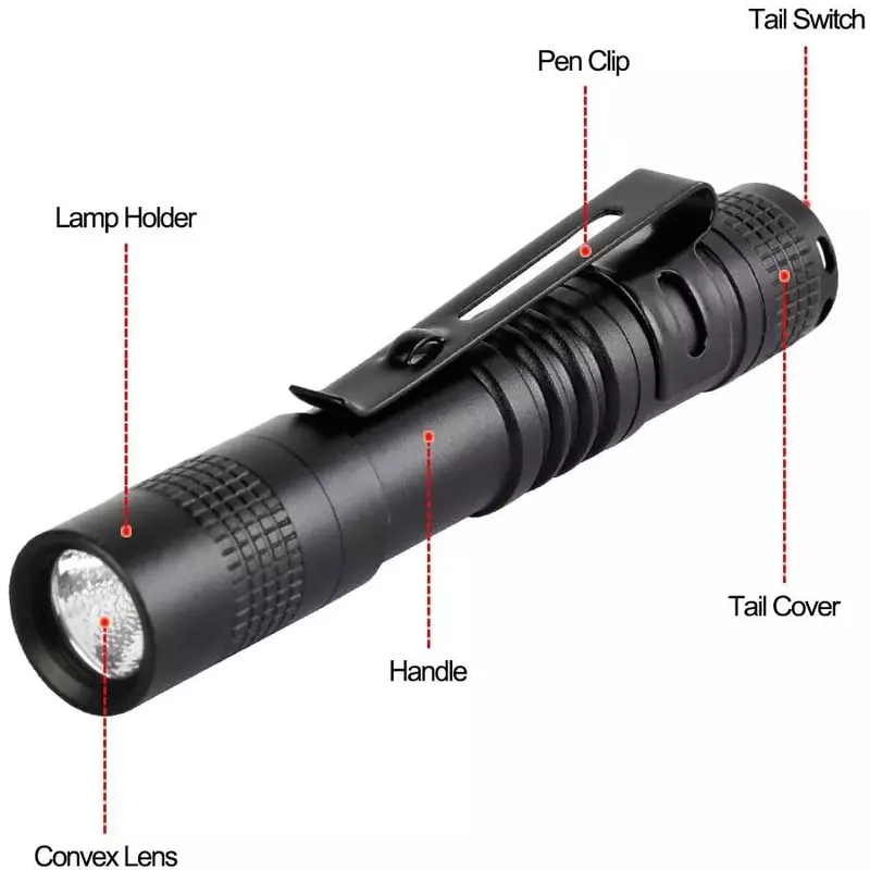 Mini linterna portátil 2000LM linterna LED linterna de bolsillo linterna impermeable batería AAA potente Led para Camping caza