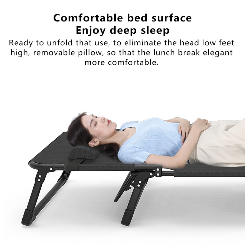 سرير قابل للنقل فائق الخفة قابل للطي متعدد الوظائف كرسي للاستلقاء وكسر الغداء والسرير مزود برحلة ذاتية للقيادة وسرير للتخييم في الهواء الطلق