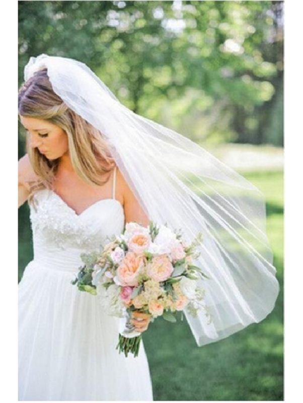 خيط ناعم بسيط الخياطة الحجاب الزفاف 75 سنتيمتر أبيض/عاجي 1 طبقة الحجاب الزفاف مشط اكسسوارات الزفاف