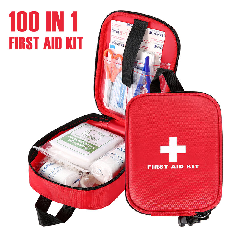 المحمولة 100 180 قطعة الطوارئ بقاء مجموعة الإسعافات الأولية للأدوية في الهواء الطلق التخييم التنزه حقيبة طبية حقيبة يد الطوارئ