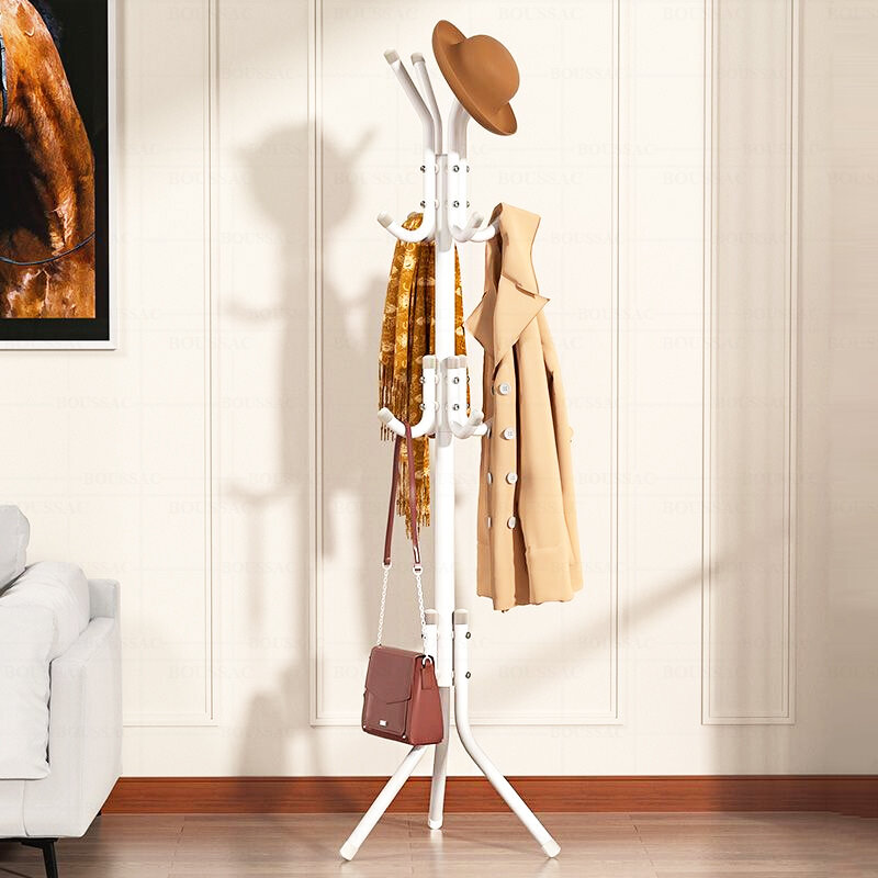 Tree Shaped Coat Rack 8-Hook Metal Clothes Hanger Hat Stand Floor Home Bedroom Storage Organizer Modern Decorative Furniture