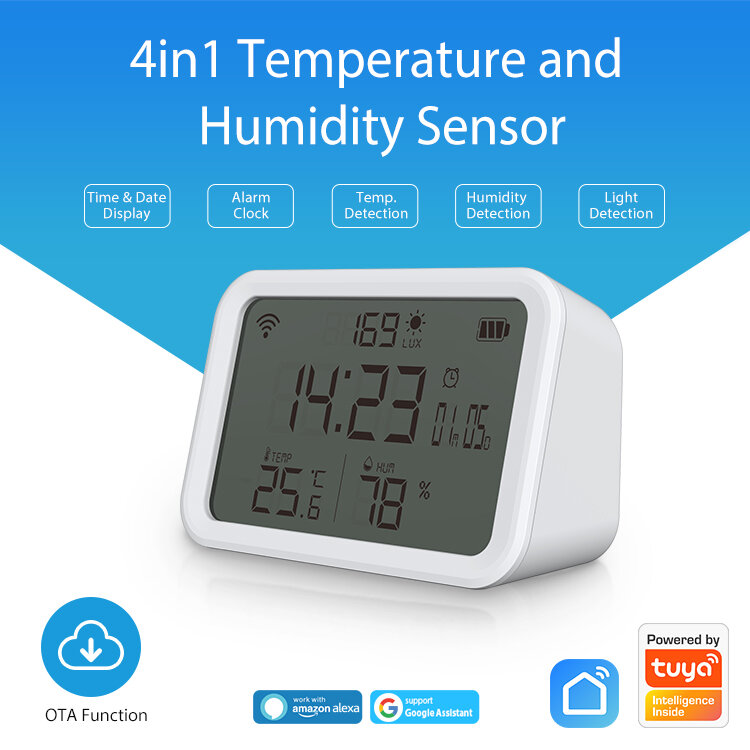 Tuya Smart Wifi Temperature And Humidity Sensor Indoor Hygrometer Thermometer Works With Alexa Google Home SmartLife App Control