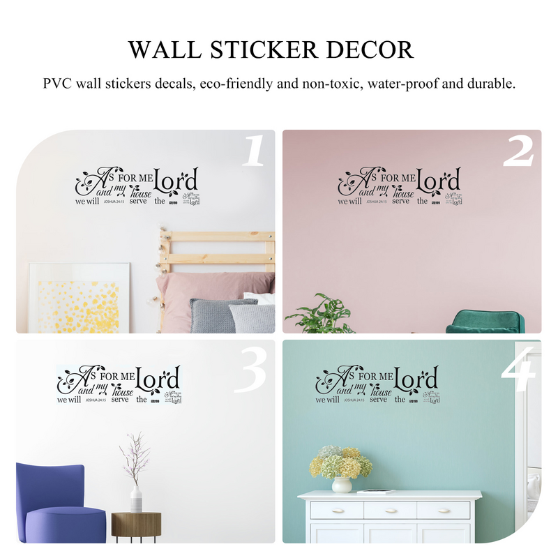 1PC Vinyl Peel and Stick DIY Removable As for Me and My House We Will Serve The Lord Wall Sticker #6