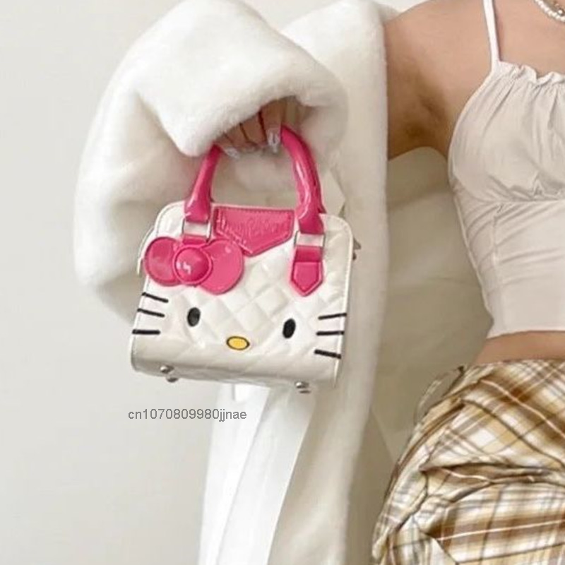 مرحبا كيتي موضة جديدة الكرتون حقيبة كروسبودي لطيف حقيبة يد مضادة للماء ل Y2k فتاة الاطفال هدية الشارع الشهير النمط الكوري للنساء