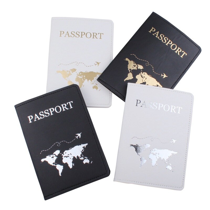 الجلود غطاء جواز سفر الأمتعة علامة الزفاف جواز سفر مجموعة غطاء وردي أسود أبيض رسالة حامل جواز سفر غطاء المحفظة